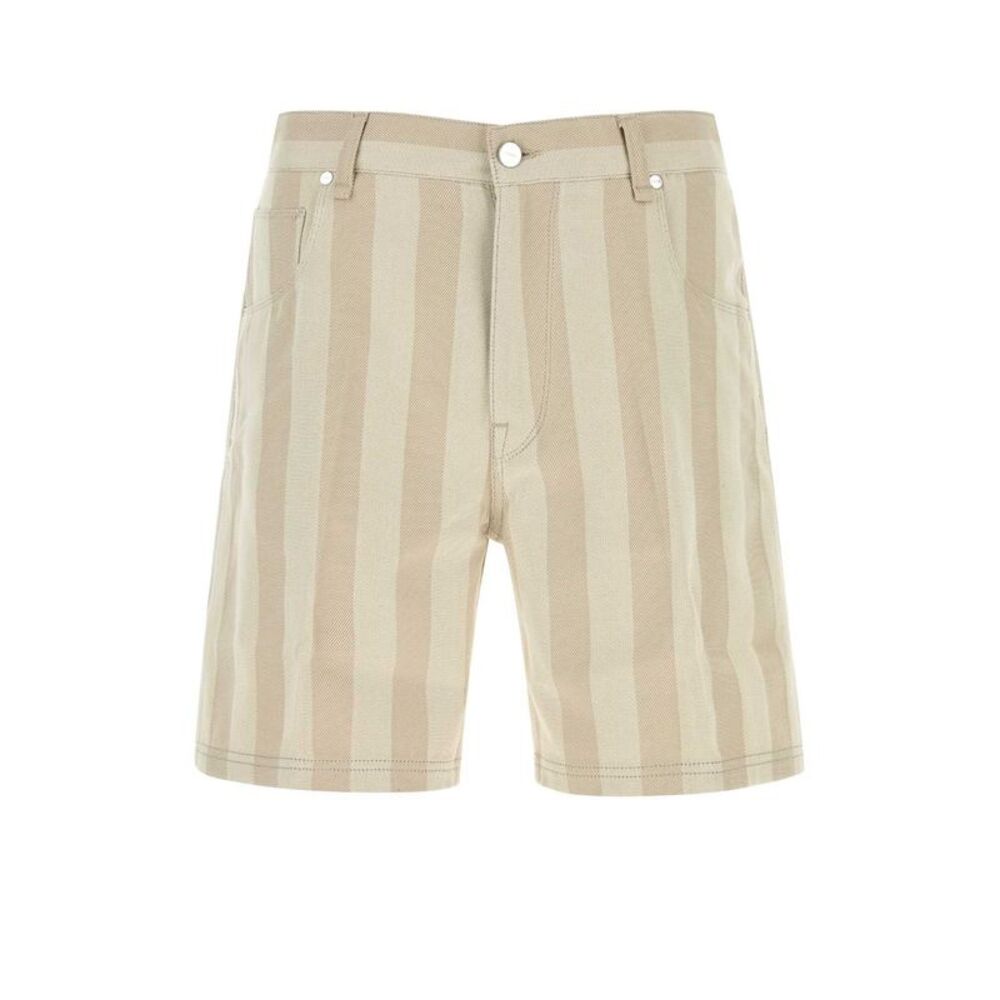 Fendi Men Embroidered Canvas Bermuda Shorts